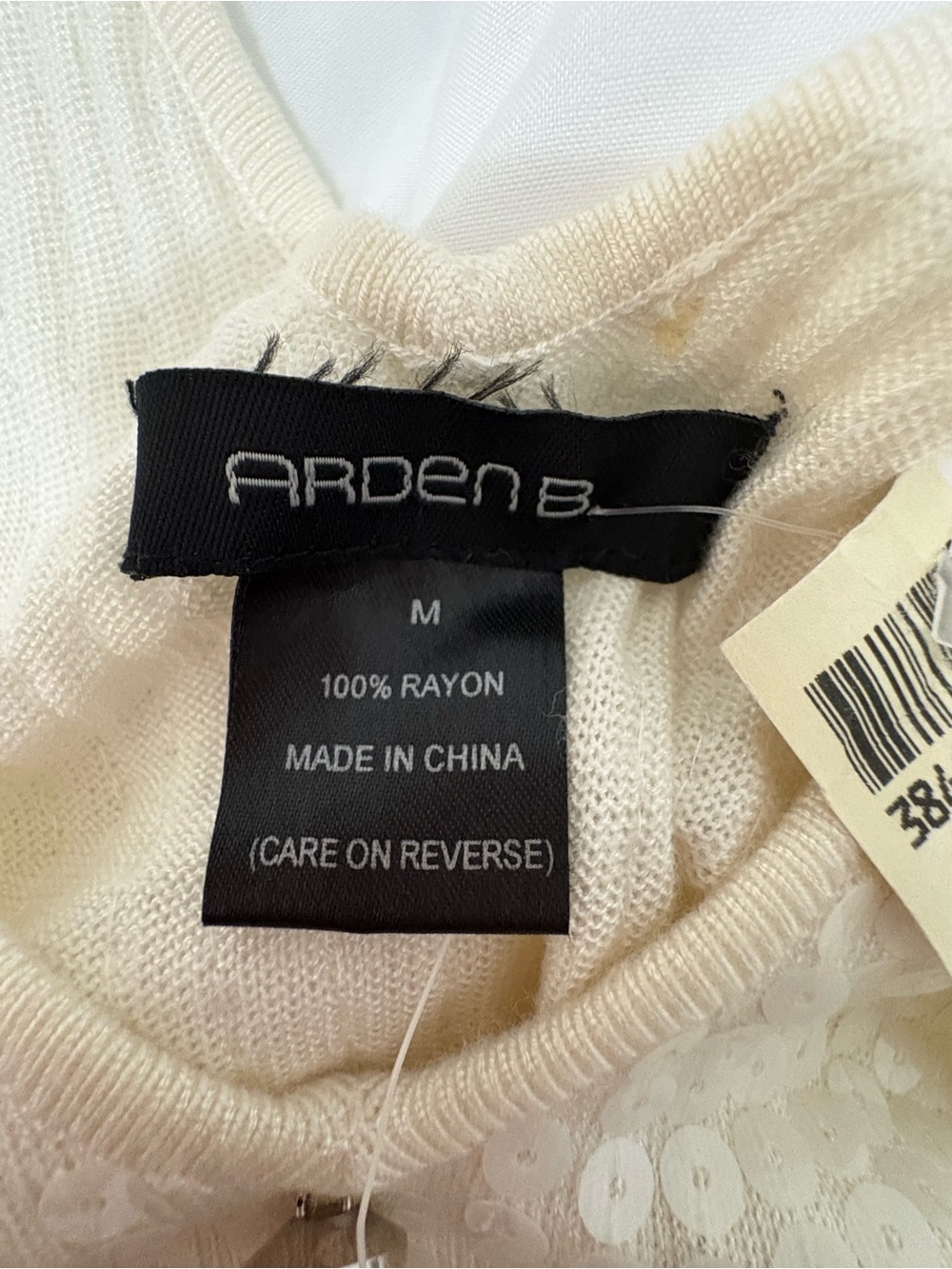 Arden B Cream Sequin Slip Mini Dress with Button Trim - Picture 4 of 5